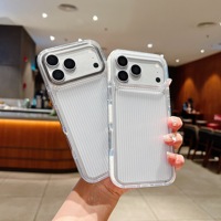 Coque de téléphone magnétique ondulée pour iPhone 18 17 Pro, accessoires métalliques à texture ondulée dégradée pour 18 Pro, coque antichute