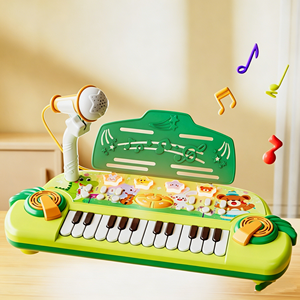 Wholesale Cute Cartoon Animals Electronic <b>Musical</b> Piano Keyboard <b>Instrument</b> Toy With Microphone for Kids - Product Image 3