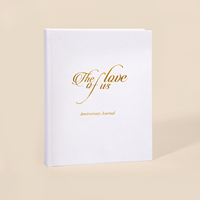 Journal d'Anniversaire Personnalisable Format A4 Couverture Rigide Estampage Or Logo Journal en Lin Planificateur Quotidien