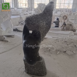 Statue de buste de femme nue en <span class=keywords><strong>marbre</strong></span> noir de style unique - Product Image 2