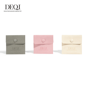 Custom logo Size Microfiber Jewellery Bag Double Side Fleece Snap Button Cloth Flap Flannel Bag Jewelry Envelope Packaging <b>Pouch</b> - Product Image 6
