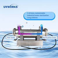 Stérilisateur d'eau UVC industriel UVWORKS 5T/H, idéal pour la purification globale de l'eau brute dans les grandes usines d'eau.