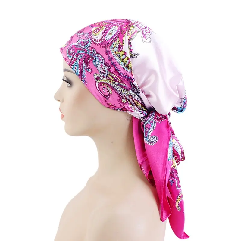 Halstuch Haar Schlaf wickel Paisley Muster Satin Große quadratische Kopftücher für Frauen Mädchen