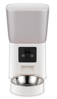 Distributeur intelligent de nourriture pour animaux de compagnie 5,5 L avec caméra 2MP, audio bidirectionnel, contrôle par application, double bac à nourriture, écran LCD, moniteur d'alimentation solide pour chats et chiens