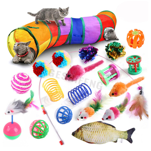 Juguetes <span class=keywords><strong>para</strong></span> <span class=keywords><strong>gatos</strong></span> surtidos, 20 unidades, túnel <span class=keywords><strong>para</strong></span> <span class=keywords><strong>gatos</strong></span>, pluma <span class=keywords><strong>de</strong></span> pez, varita, ratón esponjoso, bolas y campanas, juguetes <span class=keywords><strong>para</strong></span> <span class=keywords><strong>gatos</strong></span> - Product Image 1