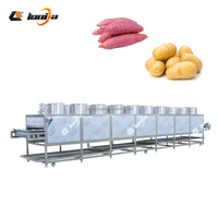 Sus 304 Fruit- en groentewas-, droog-, sorteer- en verpakkingslijn met gaaszakken, capaciteit 1000-5000 kg/uur