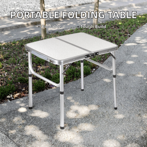 Mesa de pícnic portátil de aluminio de diseño moderno, muebles de exterior de hierro plegables cuadrados para viajes y entrenamiento - Product Image 2