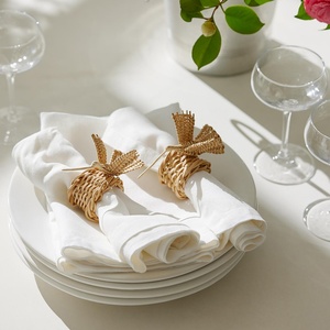 Pure 100% French Flax <b>Linen</b> Napkins Handmade Embroidered Monogram Placemat Organic Cotton <b>Cloth</b> Napkin Plain Dyed for Weddings - Product Image 3