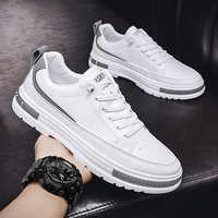 Nuevos zapatos de primavera para hombre, zapatos blancos transpirables, zapatos deportivos de suela gruesa modernos y versátiles, zapatos y zapatos planos informales