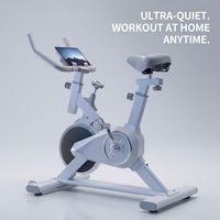 Vélo de spinning compact d'intérieur à transmission par courroie avec roues de transport, gain de place, réglable, pour fitness, vente en gros, personnalisable OEM