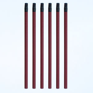 Lápices de lujo HB de madera negra de color <span class=keywords><strong>vino</strong></span> estándar de 7 pulgadas, juego de lápices de dibujo de forma redonda con punta de borrador - Product Image 1