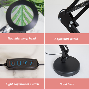 <span class=keywords><strong>Lampe</strong></span> <span class=keywords><strong>de</strong></span> bureau LED, 3 couleurs <span class=keywords><strong>de</strong></span> lumière modifiables, <span class=keywords><strong>lampe</strong></span> <span class=keywords><strong>de</strong></span> lecture <span class=keywords><strong>avec</strong></span> <span class=keywords><strong>loupe</strong></span> 8x et support <span class=keywords><strong>de</strong></span> base - Product Image 3