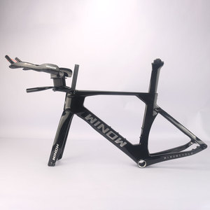 Cadre de triathlon en <span class=keywords><strong>carbone</strong></span> TT129 T47 BB UDH Hanger 700*28C pour vélo à transmission électronique avec restbar ARB02 Noir Mat/Brillant - Product Image 4