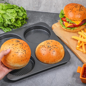 Molde para Panecillos de Hamburguesa de 5 Pulgadas, Antiadherente, de Acero al Carbono de Alta Resistencia, para Hornear Panecillos Caseros, Juego de 2 - Product Image 4
