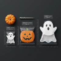 Sachet Doypack Personnalisé Anti-odeur Refermable Découpé sur Mesure Forme Spéciale pour Emballage Alimentaire (Snacks, Bonbons, Chewing-gums) Halloween avec Fermeture Éclair