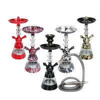 Nouveau design en gros, ensemble chicha en aluminium coloré, acier, acrylique et métal, style français, pour tabac