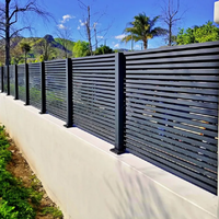 Panneau de clôture en aluminium à persiennes, pare-vue ignifuge pour jardin résidentiel, revêtement poudré anti-rouille 10 ans