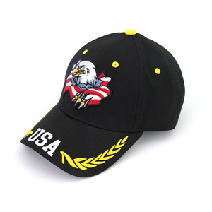 Bán buôn Chất lượng cao Cờ Mỹ Yêu Nước Mũ bóng chày bông đường cong vành 3D thêu logo thể thao Mens mũ và mũ - Product Image 2