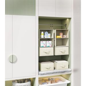 3-<b>Shelf</b> Hanging Closet Organizer 33x15x85cm With 2 Drawers For Wardrobe Clothing Storage - Product Image 6