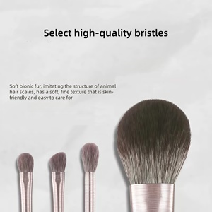 Juego de Brochas de Maquillaje Profesionales de Madera de 10 Piezas, Personalizadas de <span class=keywords><strong>F</strong></span>ábrica, Brocha Plana para Aplicar Corrector Facial, No Irrita la Piel - Product Image 2