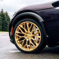 Nouvelles jantes monobloc forgées en une seule pièce, couleur champagne or, en alliage d'aluminium, 5x112/114.3/127, design concave, compatibles avec Audi Mercedes, sur mesure