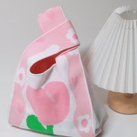 Sac fourre-tout à poignée personnalisable avec logo, sacs en tissu, sacs en tricot doux, pochette élégante en tricot, sac à main pour cosmétiques