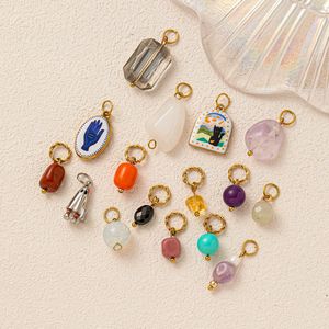 Новые DIY-шармы из нержавеющей стали 2025 года: модные ювелирные изделия на заказ, бусины-подвески с камнями по месяцу рождения, покрытие PVD 18К золотом для изготовления украшений - Product Image 3