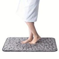 Tapis de bain en mousse à mémoire de forme FIGOO, tapis de salle de bain en forme de pavés, super absorbants, lavables en machine