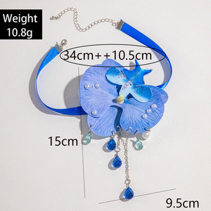Summer Holiday Vacation Party Women Pearl Neck Chain Colorful Floral Flower <b>Collar</b> Necklace fro Women Gifts Accessories - Product Image 3