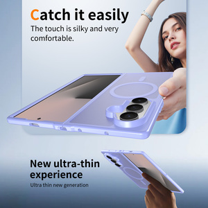 Coque de téléphone magnétique antichoc populaire violet clair pour Samsung Z Fold <span class=keywords><strong>7</strong></span> 8, finition soyeuse translucide luxueuse, personnalisable - Product Image 5