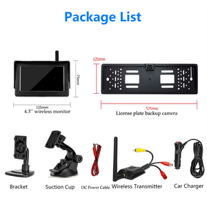 Kit de Cámara de Visión Trasera Inalámbrica de 4.3 Pulgadas con Ángulo Amplio de 120 Grados, Resistente al Agua IP67, Pantalla Dividida, Asistente de Estacionamiento LCD, Visión Nocturna de 10m - Product Image 2