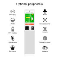 Kiosco de Autoservicio con Pantalla Táctil Capacitiva de 23.6 Pulgadas, Impresora Térmica y NFC