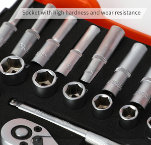 OEM 37pcs ổ đĩa 1/4 ổ cắm Ratchet cờ lê Ratchet thiết lập với trường hợp - Product Image 4