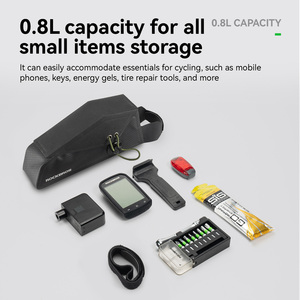 ROCKBROS Su Geçirmez Üst Boru Bisiklet Çantası 0.8L Bisiklet Kadro Çantası Hafif Manyetik Kapatmalı Yansıtıcı Yol <span class=keywords><strong>MTB</strong></span> Çantası - Product Image 3