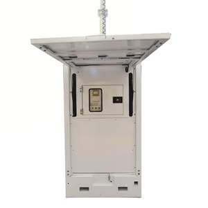 Tour de surveillance solaire Ecosight ES4P-6M Cube avec mât télescopique manuel de 6 m, 3 panneaux solaires de 300 W, <span class=keywords><strong>batterie</strong></span> gel DC12V <span class=keywords><strong>pour</strong></span> événements - Product Image 1