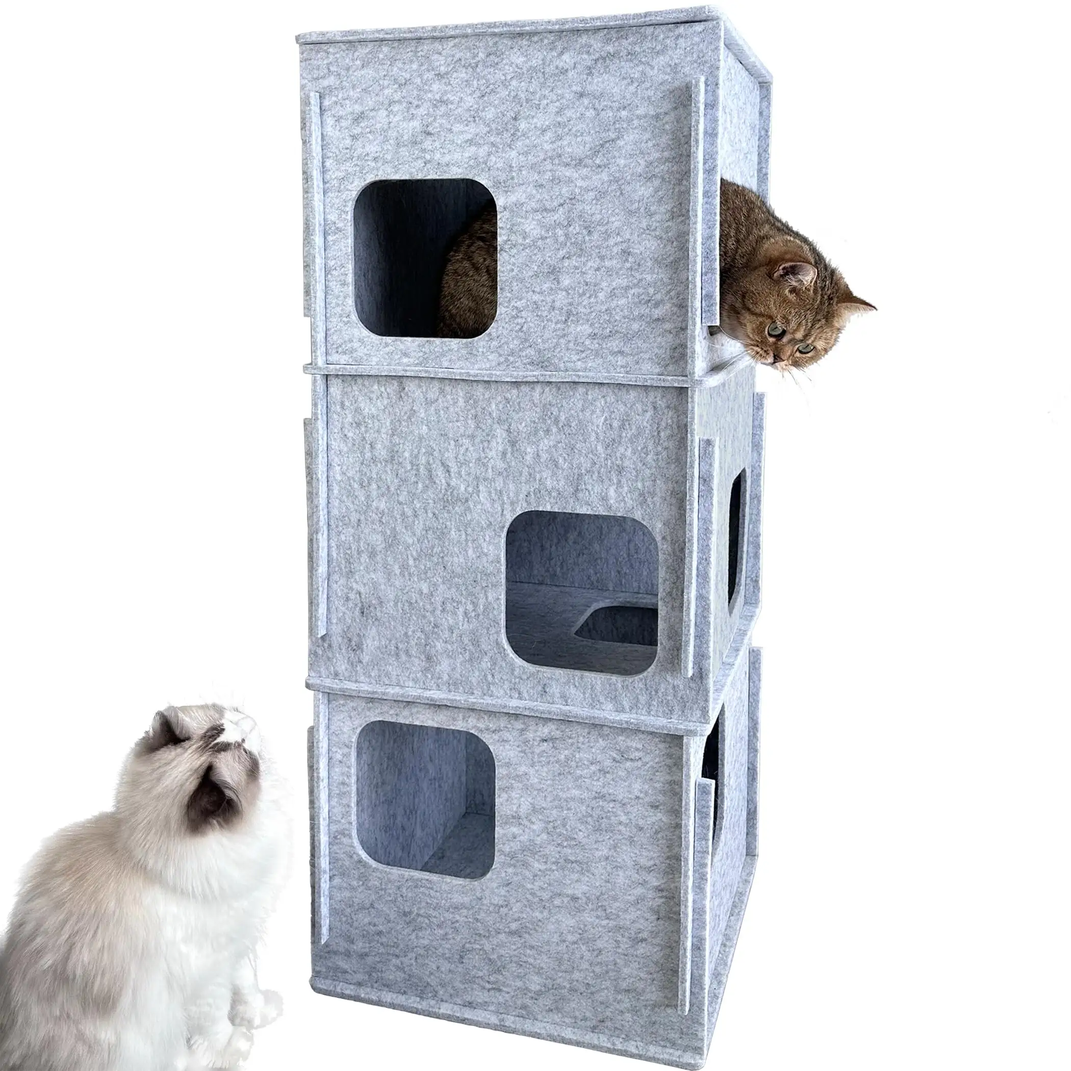 RPET Polyester Filz Katzen bett mit Höhlen filz Katzen höhle Big Cat House