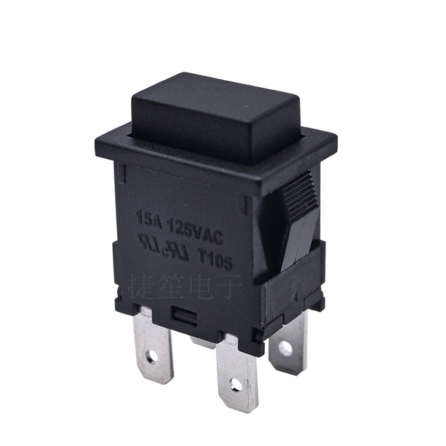 16A250VAC T125 15*21mm D P S T Push Switch RL5-621 ON-OFF Locking-Self Black Push Button Switch