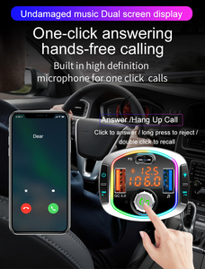 Transmisor FM para coche con Bluetooth, carga rápida de tres puertos PD+QC3.0, reproductor de MP3 para coche, manos libres - Product Image 3