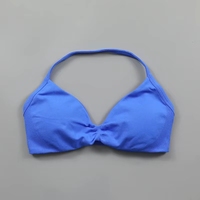 Soutien-gorge de sport sans couture pour femme, à bretelles halter, maintien léger, dos ouvert froncé, rembourré, pour yoga et gym, style crop top