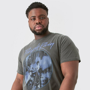 T-shirt graphique délavé à l'acide pour homme, motif vintage de groupe, en coton épais, style streetwear, personnalisable OEM, vente en gros - Product Image 2