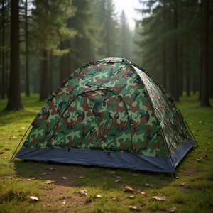 Tente dôme camouflage 3-4 personnes en polyester pour le camping en plein air - Product Image 2