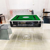 Table de Mahjong Automatique Personnalisée en Acrylique – Design Luxe Transparent Effet Cristal, Machine de Jeu Silencieuse pour Casino