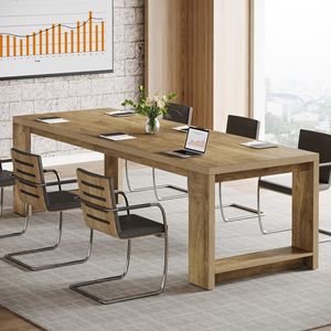<span class=keywords><strong>Tavolo</strong></span> <span class=keywords><strong>da</strong></span> riunione rettangolare moderno <span class=keywords><strong>da</strong></span> 2,1 m per sala riunioni, <span class=keywords><strong>tavolo</strong></span> <span class=keywords><strong>da</strong></span> conferenza in rovere per ufficio domestico per <span class=keywords><strong>6</strong></span>-8 persone - Product Image 5