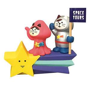 La supérette japonaise ZAKKA apporte de la créativité, du plaisir et des tendances. Mini-ornements en résine sur le thème de la voyage spatiale, des extraterrestres, des fusées, des chats et des cadeaux. - Product Image 3