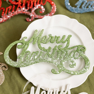 Ornement de Noël scintillant en forme de lettre, étoile à cinq branches, en plastique, style européen, décorations pour la maison - Product Image 4
