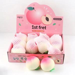 Jouets de décompression créatifs en forme de pêche, jouets à presser en caoutchouc anti-stress, cadeau pour bébé, jouets sensoriels souples - Product Image 3