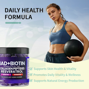 Suplemento OEM de NAD+, Resveratrol, Berberina, Biotina, Colágeno, Queratina, Zinc, Vitaminas K y <span class=keywords><strong>D</strong></span> <span class=keywords><strong>en</strong></span> Gomitas <span class=keywords><strong>para</strong></span> Cabello, Piel, Uñas y Articulaciones - Product Image 2