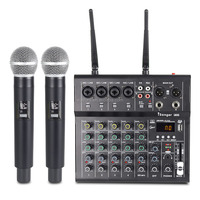 Microphone USB à condensateur professionnel 4 canaux, réduction du bruit, haute sensibilité, effet de réverbération, stéréo, batterie rechargeable 48V