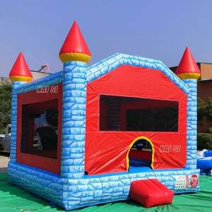 Inflables para Jardín, Casa de Brinco con Tobogán, Casa de Juegos al Aire Libre, Trampolín Inflable de PVC, Tobogán Acuático Húmedo/Seco - Product Image 3