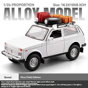 Modellino in Scala 1:24 LADA <span class=keywords><strong>Niva</strong></span> Fuoristrada con Suoni e Luci, Porte Apribili, Decorazione in Metallo, Modello SUV Giocattolo da Esposizione - Product Image 4